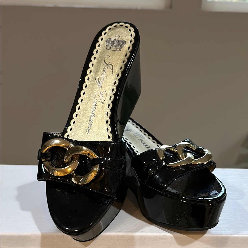 Juicy Couture Black Wedge Sandals